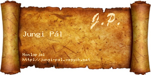Jungi Pál névjegykártya